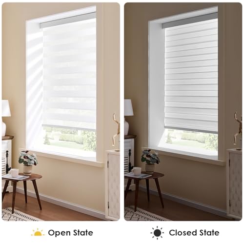 UKFGXWER Cordless Zebra Blinds for Indoor Windows,24" W x 72" H,White by UKFGXWER - Used condition - Image 4