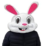 To.beone Easter Bunny Mask Rabbit Mask Plush Animal Mascot Head Costume