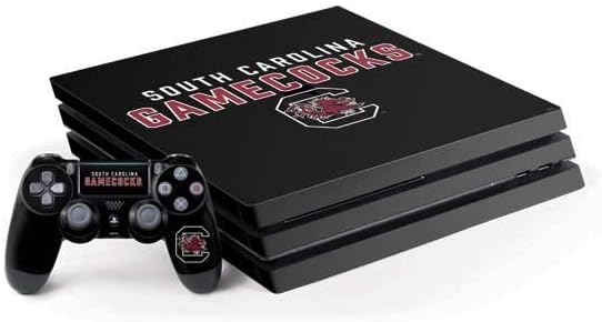 Skinit Decal Gaming Skin Compatible with PS4 Pro Console and Controller Bundle - Officially Licensed College South Carolina Gamecocks Black Design