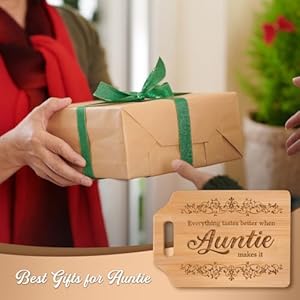 AceThrills Auntie Gifts, Gifts for Aunt, Anut Birthday Gift Ideas, Mothers Day Christmas Auntie Gifts from Niece Nephew - Engraved Bamboo Cutting Board 12.3"L x 8.7"W x 0.4"Th AceThrills Auntie Gifts Gifts for Aunt Anut Birthday Gift Ideas Mothers Day Christmas Auntie Gifts from Niece Nephew Engraved Bamboo Cutting Board 123L x 87W x 04Th