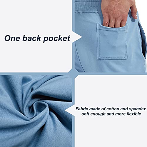 Aimpact Mens Short Athletic Running Sweat Shorts 5 Inch Inseam Cotton Soft Lounge Jogging Workout Gym Shorts With Drawstring (Blue M) #TOP3