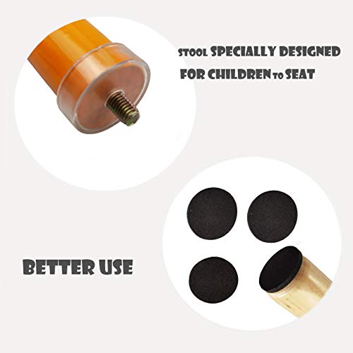 Ruyu 9 Inch Kids Solid Hard Wood Fruit Chair, Crafted Hand-Painted Wood With Assembled Four-Legged Sitting Stool, Bedroom, Playroom, Orange Furniture Stool For Toddler, Children, Boys, Girls(Orange) #TOP3