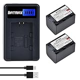 Batmax 2Packs Battery(3000mAh) + LCD USB Charger for Sony NP-FH70 H Series Sony NP-FH30,NP-FH40,NP-FH50,FH60,FH70,NP-FH90,NPFH100 Batteries;Sony Handy Cam DCR-DVD850 SX40 SX41 SX60 HDR-CX100 TG5 CX500