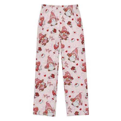 Gnome Love You Boys Long Pants Soft Trousers Elastic Waist Kids Lounge Bottoms with Pockets S-XL