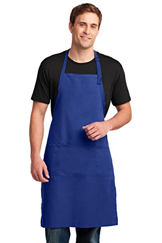 Port Authority Easy Care Extra Long Bib Apron With Stain Release Osfa Royal #TOP21