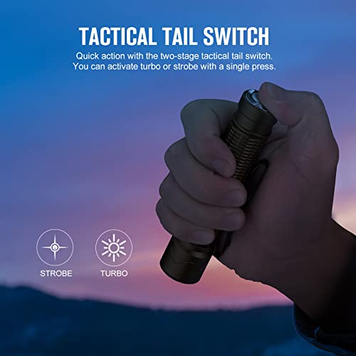 Olight Warrior Mini2 1750 Lumens Rechargeable Tactical Flashlight With Dual Switch And Proximity Sensor, High Performance Led Flashlights For Edc, Outdoor, Camping And Emergency (Desert Tan) #TOP4