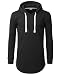 URBANCREWS Mens Hipster Hip Hop eLong Pullover Hoodie Shirts BLACK MEDIUM