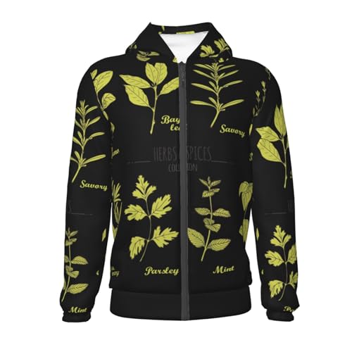 Herbs and Spices Kids Pullover Hoodies Boys Zip Up Sweatshirts Girls Athletic Clothes with Pocket2