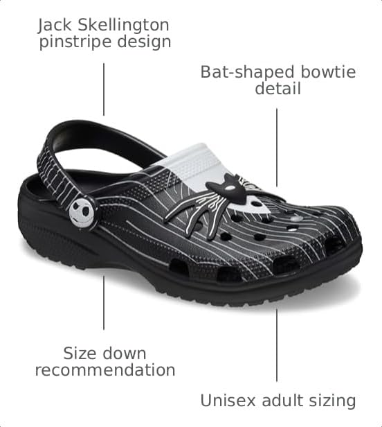 Image of Crocs Men's Jack Skellington Nightmare Before Christmas Classic Clogs