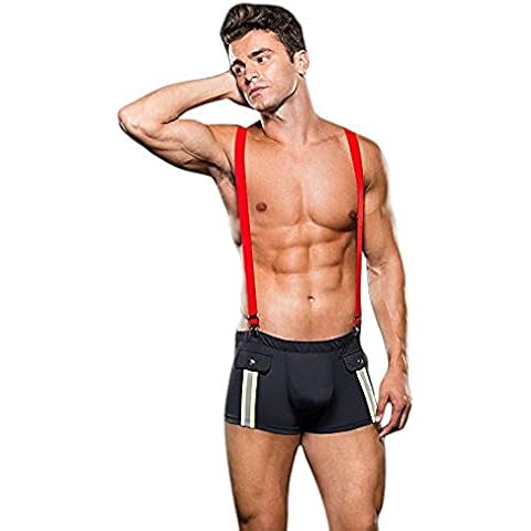 Baci Envy Navy Fireman Trunk and Suspenders Set Cover