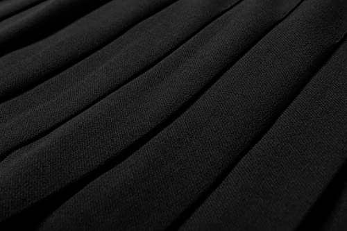 SANGTREE- Feminino verão preto plissado tênis golfe curto a-line mini saia com bolso uniforme escola