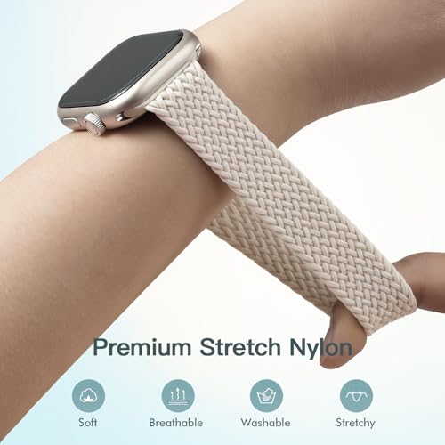 EVIE BAND Braided Stretchy Loop with Magnetic Clasp Compatible with Apple Watch Band for Women Men 38mm 40mm 41mm 42mm 44mm 45mm 49mm, Sport Nylon Strap for iWatch Series 10 9 8 7 6 5 4 3 2 Ultra SE - Image 3
