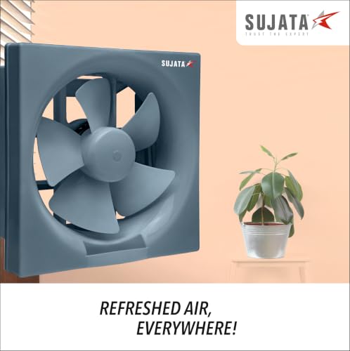 Image of Sujata 10 Inch (Sweep Size) Premium Exhaust Fan for Kitchen, Bathroom & Office | 2 Years Warranty | 250MM High Air Delivery, 1250 RPM, 100% Copper Winding Motor, Strong Air Suction (EPB81 - Grey)