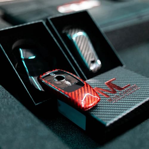 Schlüsselhülle aus Echtcarbon – Kompatibel mit Mercedes A B C E S GLC GLE GLS CLA CLS GT – W177 W118 W213 C257 X253 – Schlüssel Cover – 2-teilig – Ultraleicht – MAX CARBON