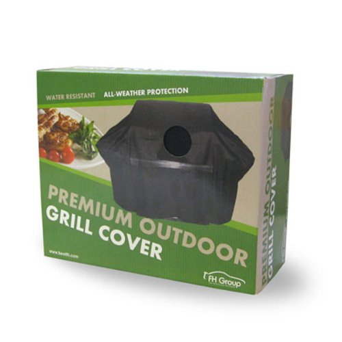 Image of FH Group Grill Cover, Black Cover for Outdoor Grill, Waterproof Grill Cover, Heavy Duty Grill Accessories, UV Resistant Grill Cover, BBQ Grill Cover