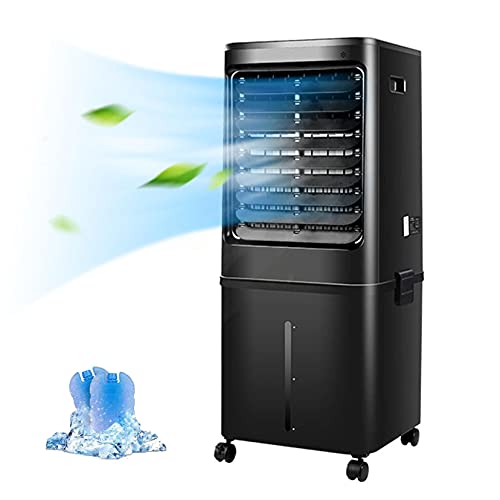 Enfriador de aire evaporativo 3 en 1, aire acondicionado móvil, refrigeración, humidificador y purificador, silencioso, 4 velocidades, 3 modos, control remoto, oscilación automática, temporizador de 8