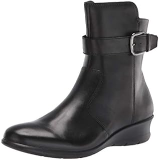 ECCO Women's Finola Wedge Ankle Boot, Black, 7-7.5