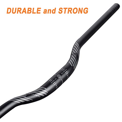 Image of FIFTY-FIFTY Mountain Bike Riser Handlebar, Aluminum Alloy MTB Handlebar, 31.8mm Diameter, 780mm Wide Bicycle Bar, Black, 35mm Rise