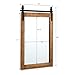 Tangkula Rustic Farmhouse Wall Mirror, 22 x 30 Inch, Barn Door Style with Wood Frame & Metal Bracket, Wall-Mounted Decorative Mirror for Bathroom, Living Room, Entryway