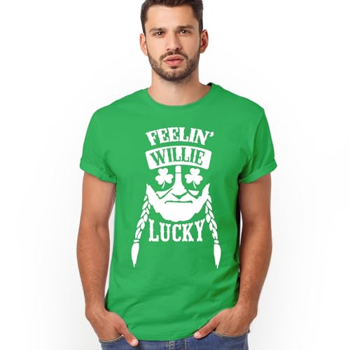Feelin Willie Lucky T-Shirts St. Patricks Day Shirts Clover Tshirts Lucky Shirt St Pattys Lucky T-Shirt St. Patricks Day Gifts for Men Ireland Clover Shirt