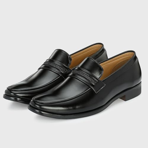 Image of Centrino Mens 6537 Formal Shoe for Men | Soft Cushioned Insole for All-Day Comfort | Stylish & Elegant Design | Perfect for Office, Business Casual & Formal Attire 6537-1 Black 11