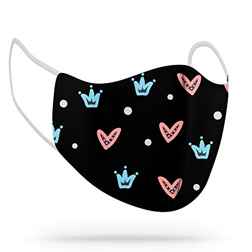 Máscara de Proteção Facial Personalizada Estampada Tecido Reutilizável Lavável Love Tamanho:Único;Co