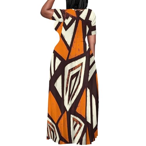 Image of PinkPatty Plus Size Maxi Dress for Women Summer Casual Short Sleeve Tshirt Dresses with Pockets (XL-6XL)