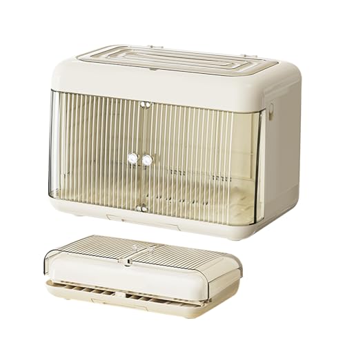 Organizer für Fläschchen zum Stillen, groß, transparent, Aufbewahrungsbox mit Abtropfgestell, Flaschenhalter, staubdicht, für die Küche | Verwendung für die Ernährung zu Hause