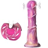 22CM Realistische Dildo aus Flüssigsilikon,Fantasy Dildo mit Saugnapf Groß mit 8 Vibrationsmodi und 1 Orgasmus-Modus,Sexspielzeug für G-Punkt Orgasmus,SM Masturbator Toys