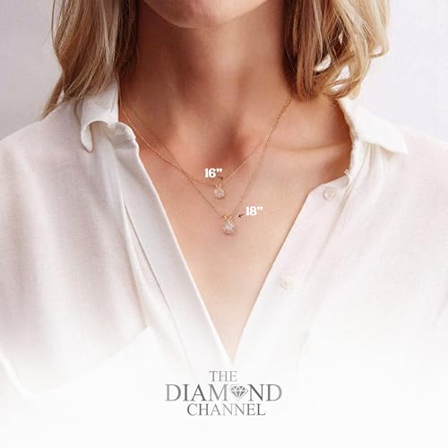 The Diamond Channel Certified LAB GROWN 0.25-2.00ct Diamond Necklace for Women, 14 Karat Solid Gold 4-Prong Diamond Necklace, Gold Necklace For Women (F-G Color, VS1-VS2 Clarity)2