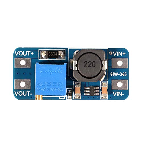 Dorhea DA11885-1 5Pcs Mt3608 Dc-Dc Step Up Boost Power Converter 2A Module Adjustable Step Up Voltage Regulator Board Voltage 2-24V To 5V-28V Output Voltage thumb #1