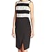 London Times Women's Lace Bodice with Uneven Hem Scuba Skirt Sheath Dress