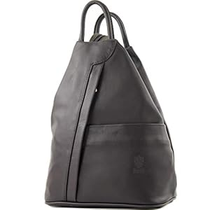 Modamoda.de T180 Damesrugzak van nappaleer, Italiaans model