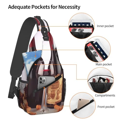 Bolso cruzado para hombre mochila de pecho color negro miniatura 4