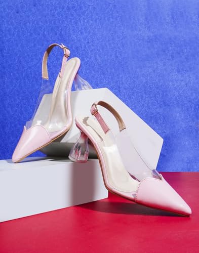 Image of TRYME Trendy Ravishing Transparent Close Toe Pointed Mules Style stilettos Heel Sandals For Women & Girls