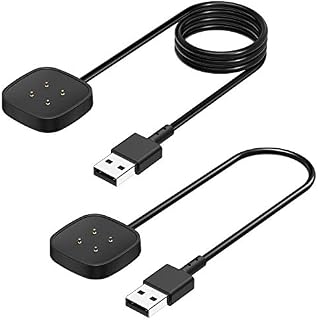 2Pack Charger Cable for Fitbit Versa 3/Versa 4 & Fitbit Sense/Sense 2,Replacement USB Charging Cable for Fitbit Versa 3/Fitbit Sense Smartwatch Versa 3 Cable Charger Dock Charging Stand 1.0ft+3.3ft