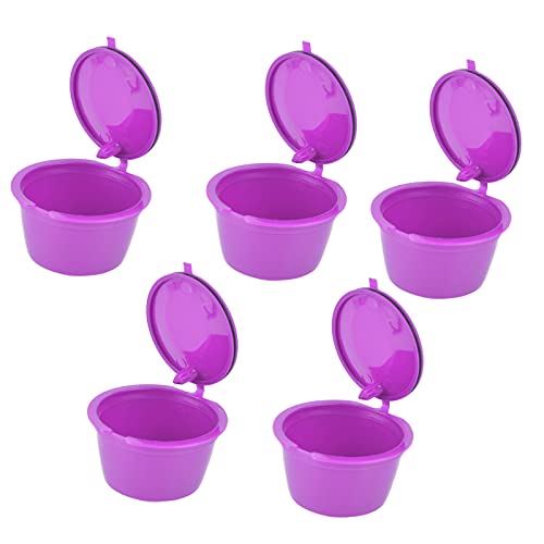 Qukaim Cápsulas de café reutilizables de 50 ml, tazas de filtro de cápsulas de café reutilizables con cuchara para máquina de café Dolce Gusto, tazas de cápsulas recargables, accesorios de máquina de