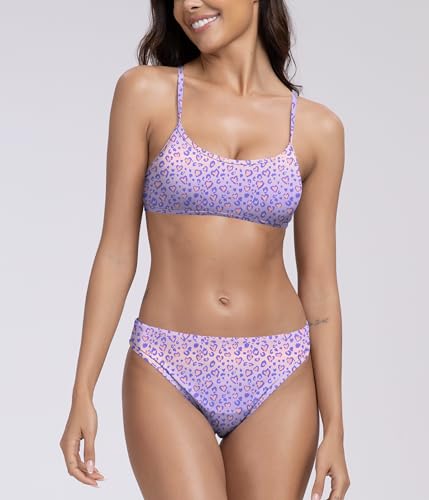 Image of Beautikini Period Spaghetti Straps Bikini Swimwear Bathing Suit for Women | Leakproof Bathing Suit,Removable Pads,Tie Back Spaghetti Straps,4-Layer Leak Proof Lining,Bikini Top and Low Waist Bottoms
