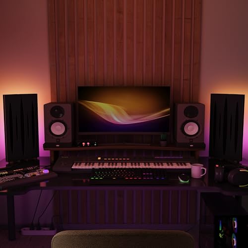 �X���������p�l�� PULSAR-mini 2�Z�b�g | ���o�C���f�X�N�g�b�vLED�X�^���h (RGB���C�g�t��) �t�� | �X�^�W�I�E�Q�[�����[���p | �z���E�g�U | �T�C�Y: 25x50cm | �F: �u���b�N