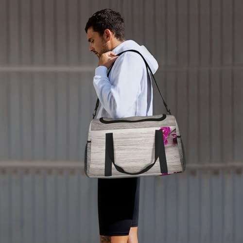 Sac de week-end imprimé orchidée noir en taille unique pour le voyage des femmes - 7