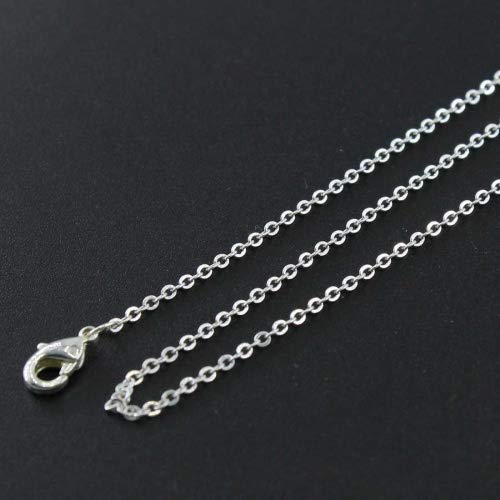 Wholesale 12 PCS Silver Plated Solid Brass Flat Cable Chains Bulk for Jewelry Making (18 Inch(1.5MM)) Wholesale 12 PCS Silver Plated Solid Brass Flat Cable Chains Bulk for Jewelry Making (18 Inch(1.5MM))