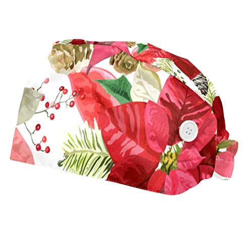 Casquette fleurs de Noël respirante avec maintien optimal - Lot de 2 couvre-chefs