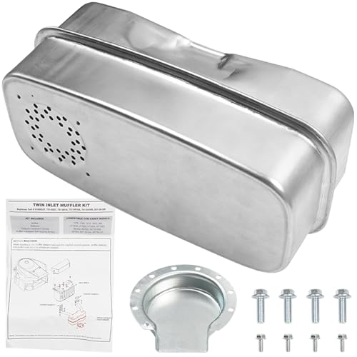 Snorvixre Silencieux d'échappement de rechange, installation facile, double entrée d'échappement pour tondeuse en alliage GT1222 RZT22 RZT54 751-0616B 951-0616B