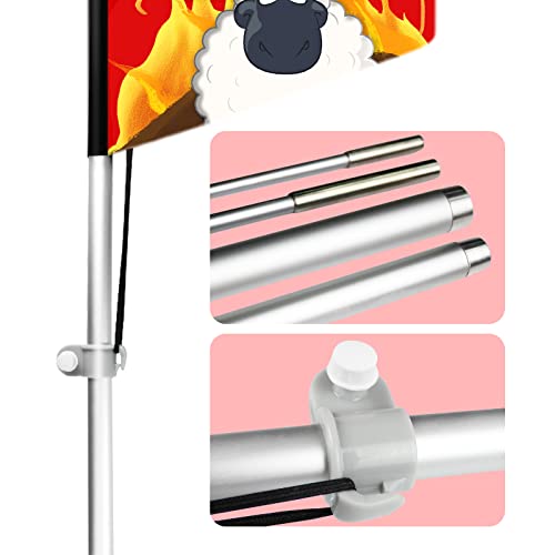 Drapeau Barbacoa 3,3m pour attirer les clients devant votre restaurant sans vent