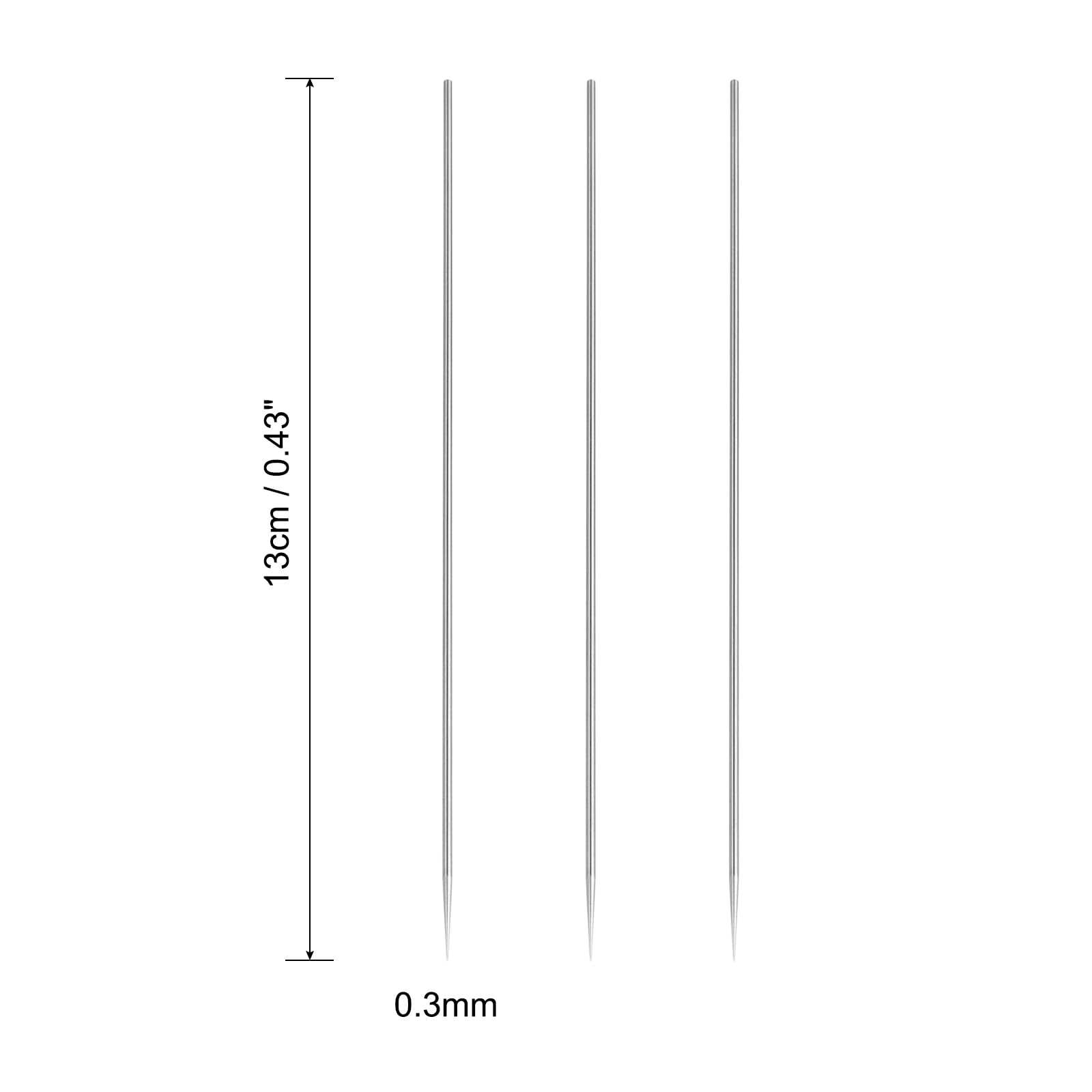 PATIKIL 3Pcs 0.3mm Air Brush Needle Only Replacement Parts 13CM Length Stainless Steel for Air Brush Nozzle Art Craft Projects - Image 2