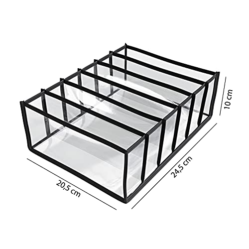 Euro Organizador Transparente para Sutiãs com 6 divisórias, cinza, ORG0808