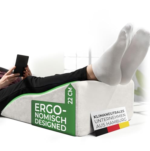 WELL B4 Ergonomisches Venenkissen zum Beine hochlagern MEDIUM - Beinhochlagerungskissen Beinauflage Keilkissen Stützkissen für Beine & Knie ideal als Lymphkissen und Venenkeil