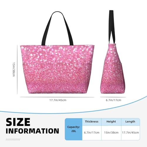 Sac de plage rose pailleté grand format pour vos sorties estivales