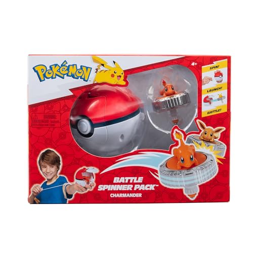 Pokémon Pack de toupies de Combat Salamèche Toupie de Combat avec Lanceur de toupie Poké Ball