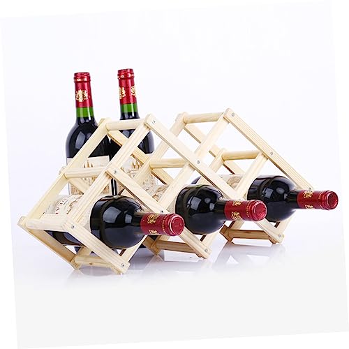 Soporte para botellas de vino de madera plegable Alipis miniatura 3